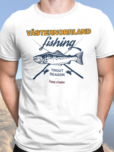 T-Shirt "Fishing Västernorrland" Vit